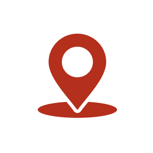 Red location pin on a white background.